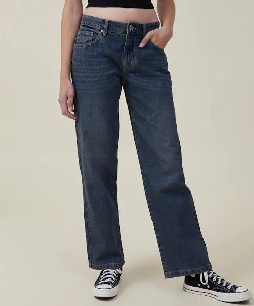 Cotton On Low Rise Straight Jean Blue - 8