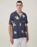 Cotton On - Men's Black Shirts - Riviera Short Sleeve Shirt - Size L at The Iconic