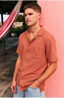 Cotton On - Men's Brown Shirts - Riviera Short Sleeve Shirt - Size L at The Iconic