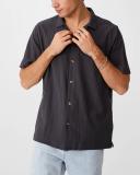 Cotton On - Men's Grey Shirts - Riviera Short Sleeve Shirt - Size XS at The Iconic