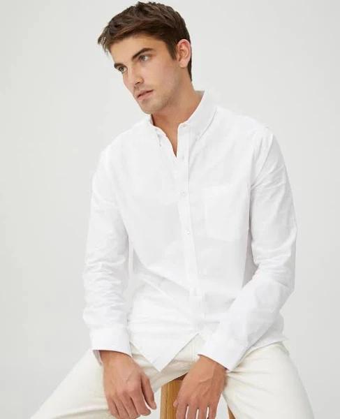 Cotton On - Men's White Shirts - Mayfair Long Sleeve Shirt - Size XXXL at The Iconic