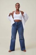 Cotton On Women - Curvy Stretch Wide Jean - Bottle blue