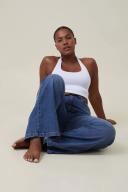 Cotton On Women - Curvy Stretch Wide Jean - Bottle blue