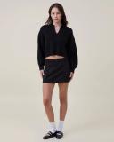 Cotton On - Women's Black Jumpers - Chunky Rib Collar Pullover - Size XL at The Iconic