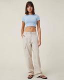 Cotton On - Women's Blue Cropped Tops - Micro Baby Crop Tee - Size XL at The Iconic