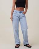Cotton On - Women's Blue Straight - Low Rise Straight Jeans - Size 14 at The Iconic