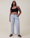 Cotton On - Women's Blue Straight - Low Rise Straight Jeans - Size 14 at The Iconic