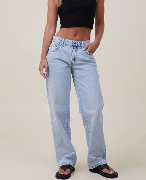 Cotton On - Women's Blue Straight - Low Rise Straight Jeans - Size 14 at The Iconic