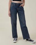 Cotton On - Women's Blue Straight - Low Rise Straight Jeans - Size 16 at The Iconic