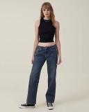 Cotton On - Women's Blue Straight - Low Rise Straight Jeans - Size 16 at The Iconic