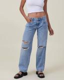 Cotton On - Women's Blue Straight - Low Rise Straight Jeans - Size 8 at The Iconic
