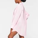 Cotton Poplin Sleep Button Up Dress | Baby Pink