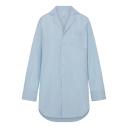 Cotton Poplin Sleep Button Up Dress | Glacier