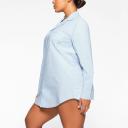Cotton Poplin Sleep Button Up Dress | Glacier