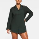 Cotton Poplin Sleep Button Up Dress | Pine Logo