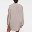 Cotton Poplin Sleep Button Up Dress | Silver