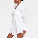 Cotton Poplin Sleep Button Up Dress | Snow Logo