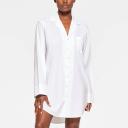 Cotton Poplin Sleep Button Up Dress | Snow Logo