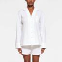 Cotton Poplin Sleep Button Up Shirt | Snow Logo