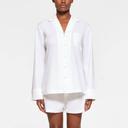 Cotton Poplin Sleep Button Up Shirt | Snow Logo