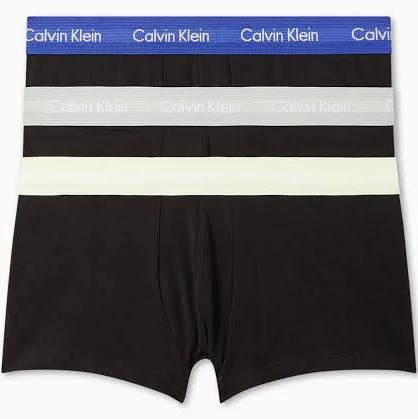 Cotton Stretch 3 Pack Low Rise Trunks Black 2XL