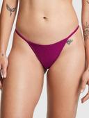 Cotton V-String Panty, Black, XL - Women's Panties - Pink