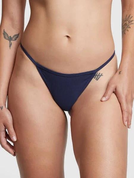 Cotton V-String Panty, Blue, Xs - Women's Panties - Pink
