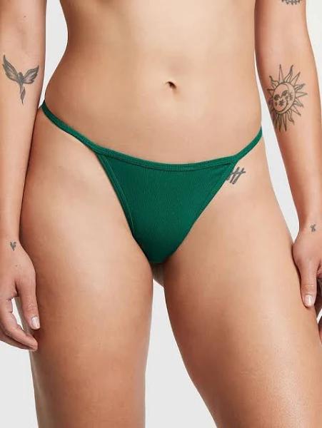 Cotton V-String Panty, Green, S - Women's Panties - Pink