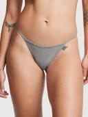 Cotton V-String Panty, Grey, XXL - Women's Panties - Pink