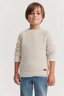 Country Road Australian Cotton Fisherman Knit 4 Oatmeal Marle AU420317