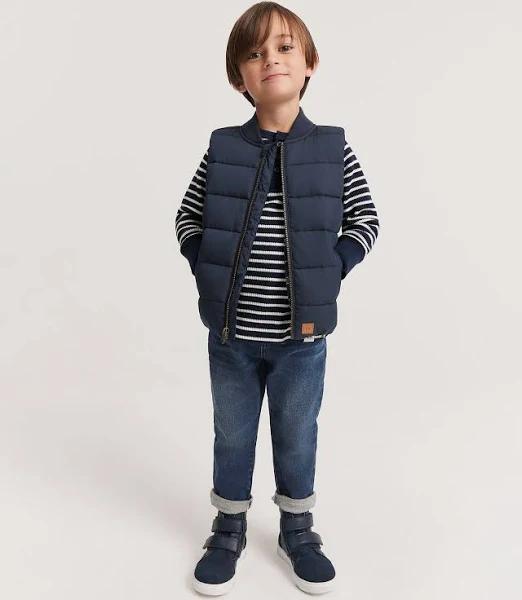 Country Road Boys Rib Nylon Vest Navy in Size 6-7