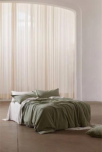 Country Road Brae Australian Queen Quilt Cover Sage | 100% Cotton