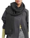 Country Road Branded Rib Knit Scarf One Size Charcoal Marle AU498046