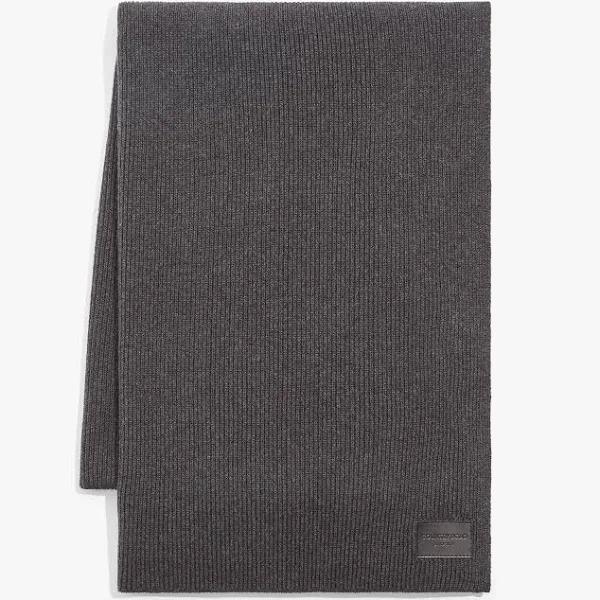 Country Road Branded Rib Knit Scarf One Size Charcoal Marle AU498046