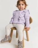 Country Road Girls Pointelle Frill Knit Top Lilac Marle in Size 12-18 Months