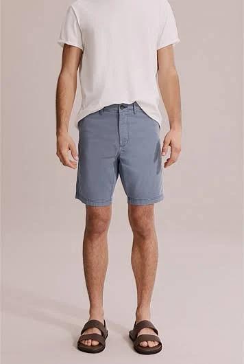 Country Road Men's Australian Cotton Garment Dyed Chino Short Storm Grey in Size 40