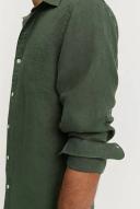 Country Road Men's Regular Fit Organically Grown Shirt Eden Green in Size Medium | 100% Linen