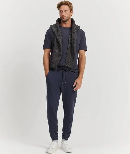 Country Road Men's Relaxed Fit Vintage Wash Sweat Pants Navy in Size Large | 100% Cotton