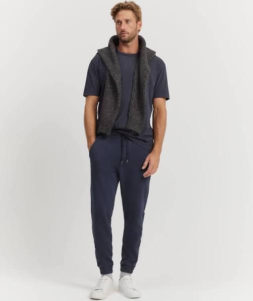 Country Road Men's Relaxed Fit Vintage Wash Sweat Pants Navy in Size XL | 100% Cotton