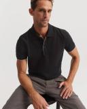 Country Road Men's Slim Stretch Tipped Polo Top Black in Size Small