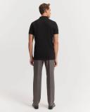 Country Road Men's Slim Stretch Tipped Polo Top Black in Size Small