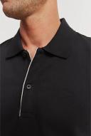 Country Road Men's Slim Stretch Tipped Polo Top Black in Size XL