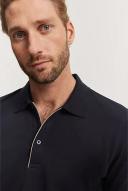 Country Road Men's Slim Stretch Tipped Polo Top Navy in Size Small