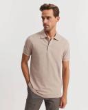 Country Road Slim Stretch Tipped Polo Large Taupe Melange AU488138