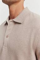 Country Road Slim Stretch Tipped Polo Large Taupe Melange AU488138