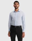 Country Road Men's Tailored Fit Super Fine Cotton Stripe Shirt Blue in Size XL