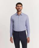 Country Road Men's Tailored Fit Super Fine Cotton Stripe Shirt Blue in Size XL