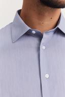 Country Road Men's Tailored Fit Super Fine Cotton Stripe Shirt Blue in Size XL