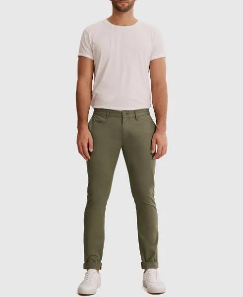 Country Road Men's Verified Australian Cotton Slim Fit Stretch Chino Pants Leaf Green in Size 36