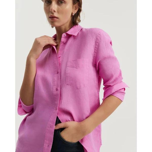 Country Road Organically Grown Linen Shirt 4 Floss Pink AU582741